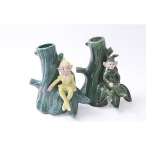 Pair of Elf Planters, FLAW, Flower Vase, Home Decor, Vintage, Interior, Decor